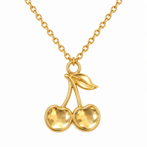 Cherry Bloom Gold Pendant Necklace