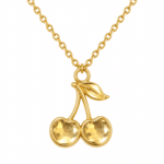 Close-up of the Cherry Bloom Gold Pendant Necklace