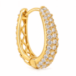 Close-up of the Crystal Pavé Oval Hoop Earrings