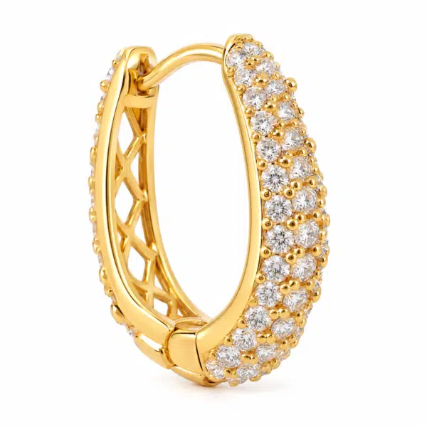 Close-up of the Crystal Pavé Oval Hoop Earrings