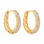 Crystal Pavé Oval Hoop Earrings