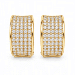 Wide Pavé Gold-Tone Hoop Earrings