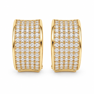 Wide Pavé Gold-Tone Hoop Earrings