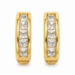 Square Crystal Channel Hoop Earrings