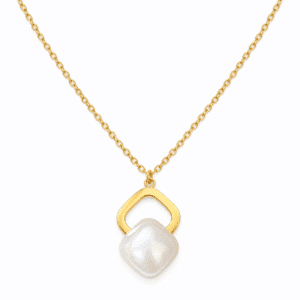 Baroque Pearl Open Frame Necklace