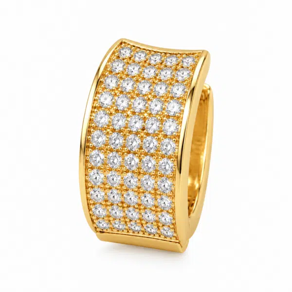 Close-up of the Wide Pavé Gold-Tone Hoop Earrings