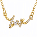 Close-up of the Crystal Script Necklace