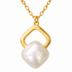 Close-up of the Baroque Pearl Open Frame Necklace