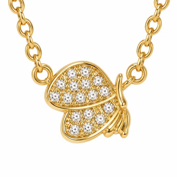 Close-up of the Butterfly Crystal Body Chain Necklace