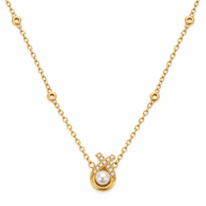 Pearl Loop Ring Station Necklace