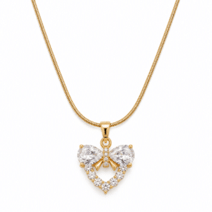 Amore Bow Heart Necklace