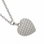 Close-up of the Silver-Tone Pavé Heart Necklace