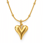 Close-up of the Solid Heart Pendant Necklace