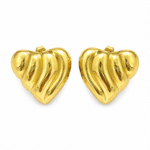 Ribbed Puffed Heart Studs