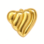 Close-up of the Ribbed Puffed Heart Studs