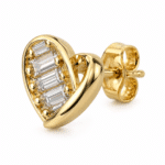 Close-up of the Heart and Solitaire Stud Trio
