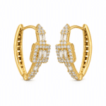 Baguette Crystal Twist Hoops