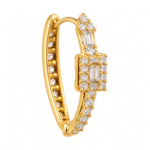 Close-up of the Baguette Crystal Twist Hoops