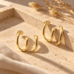 Open U Hoop Earrings styled on a display