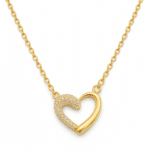 Crystal Pavé Open Heart Necklace