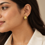 Twisted Knot Studs worn by a model