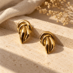 Twisted Knot Studs styled on a display