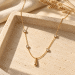 Teardrop Station Necklace styled on a display