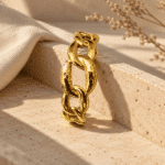 Textured Chunky Link Bracelet styled on a display