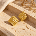 Beaded Diamond Studs styled on a display