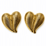 Ribbed Heart Studs