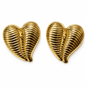 Ribbed Heart Studs