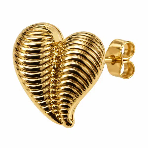 Close-up of the Ribbed Heart Studs