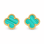 Azure Clover Gold Earrings