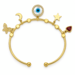 Evil Eye Charm Cuff Bracelet