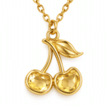 Detailed shot of yellow gemstone cherry pendant