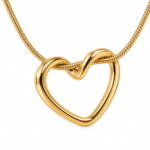 Close-up of the Elowyn Gold Heart Necklace