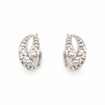 Filigree Oval Silver-Tone Earrings