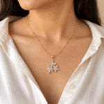 Flora Bloom Pendant Necklace worn by a model
