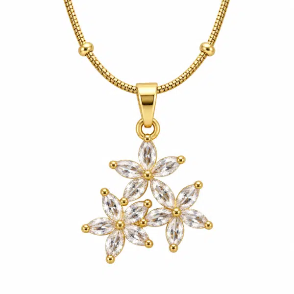 Close-up of the Flora Bloom Pendant Necklace