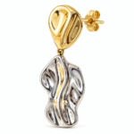 Close-up of the Fluid Melt Drop Earrings