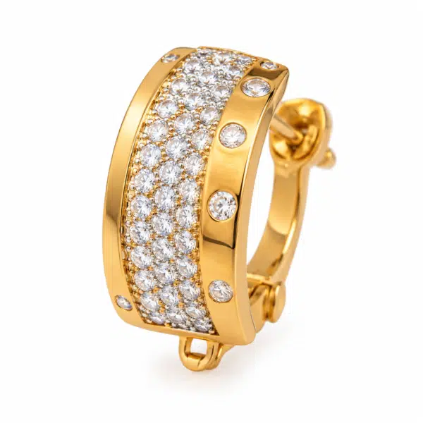 Close-up of the Crystal Pavé Band Earrings