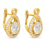 Oval Crystal Halo Earrings