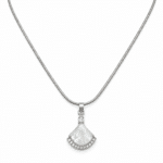 Silver-Tone Fan Pendant Necklace