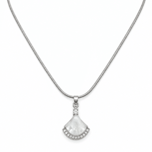 Silver-Tone Fan Pendant Necklace