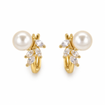 Pearl Marquise Leaf Earrings