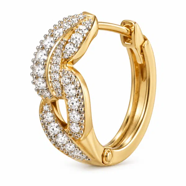 Close-up of the Twisted Crystal Pavé Hoops