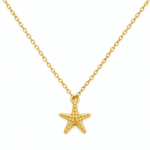 Golden starfish pendant on a delicate chain
