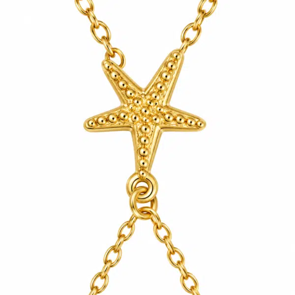 Macro view of the textured starfish pendant detail