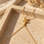 Golden starfish pendant on a delicate chain