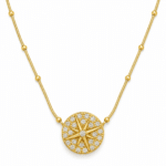 North Star Compass Necklace on white background